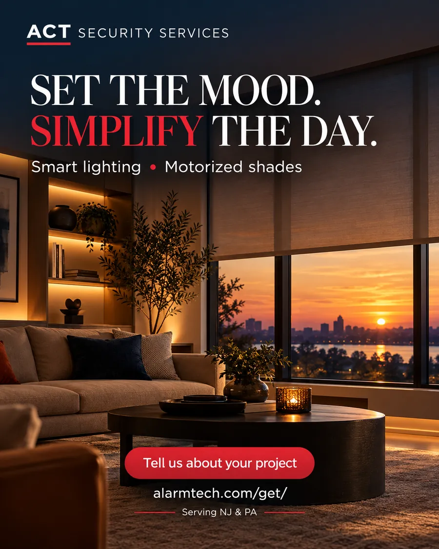 Smart home: smart lighting and motorized shades that set the mood and simplify the day